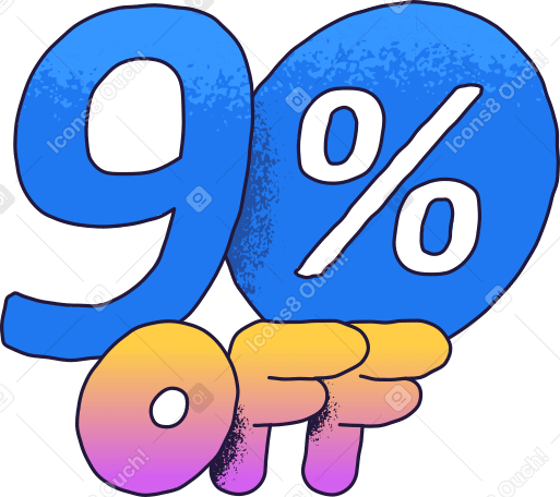 ninety percent off PNG, SVG
