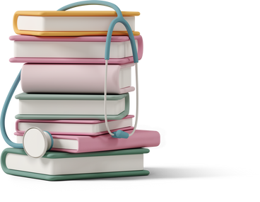books and stethoscope PNG, SVG