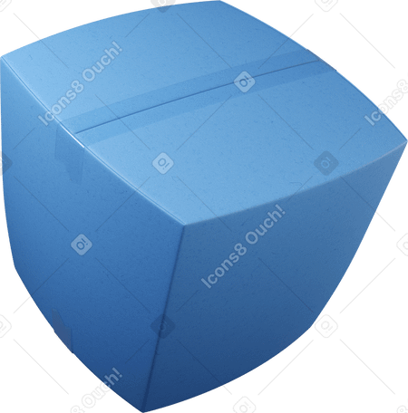 3D Blaue geschlossene kiste, die nach rechts fliegt PNG, SVG