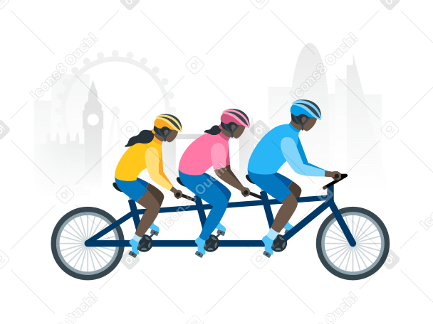 Family cycling Illustration in PNG, SVG