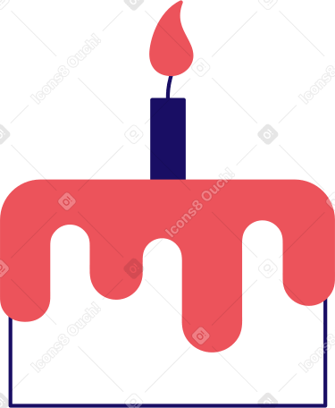 Pastel pequeño con vela PNG, SVG