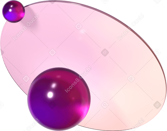 3D gradient disk and transparent spheres PNG, SVG