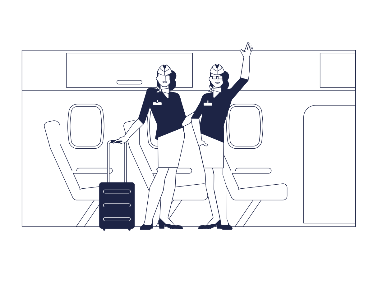 Welcome Aboard The Airplane Illustration in PNG, SVG