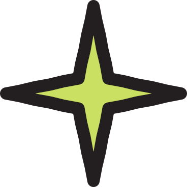green four pointed star PNG, SVG