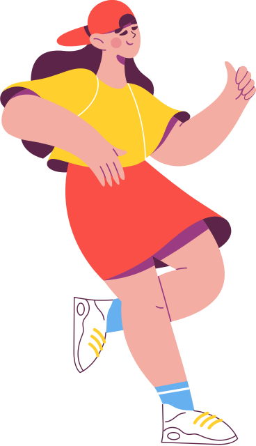girl in cap with thumbs up PNG, SVG