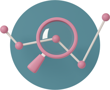 Line graph and loupe в PNG, SVG