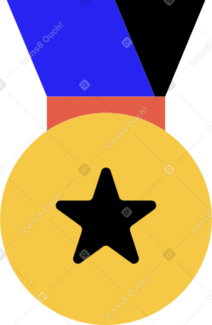 medal with a star Illustration in PNG, SVG
