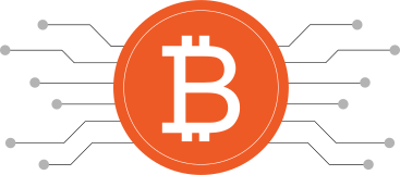bitcoin with electronic links PNG, SVG