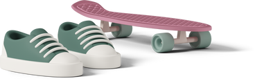 sneakers and skateboard PNG, SVG