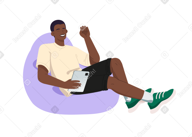 Man studies online PNG, SVG