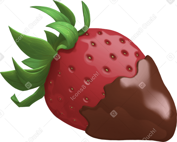 strawberry in chocolate PNG, SVG
