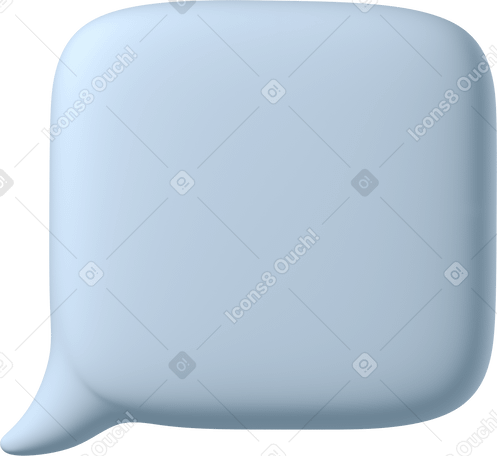 3D Square speech bubble left Illustration in PNG, SVG