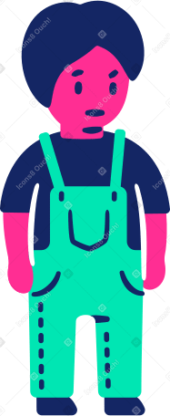 child in overalls PNG, SVG