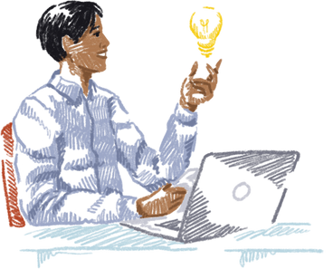 The office worker had an idea в PNG, SVG