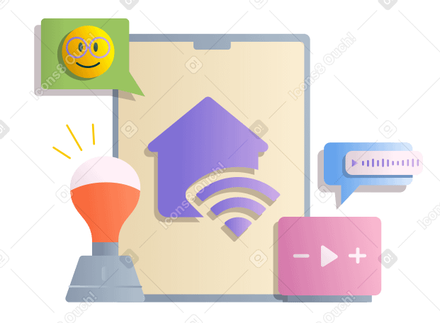 Smart home Illustration in PNG, SVG