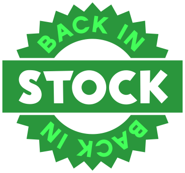 lettering back in stock green circle text PNG, SVG