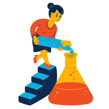Female scientist conducting an experiment with chemicals PNG, SVG