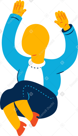 chubby old woman jumping Illustration in PNG, SVG