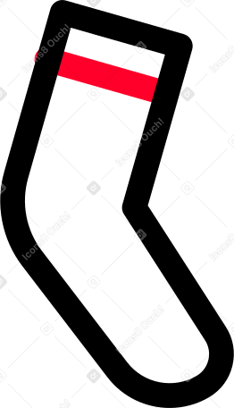 sock red-striped Illustration in PNG, SVG