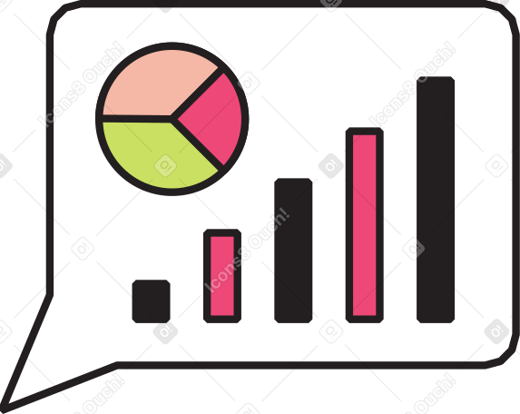 speech bubble with charts Illustration in PNG, SVG