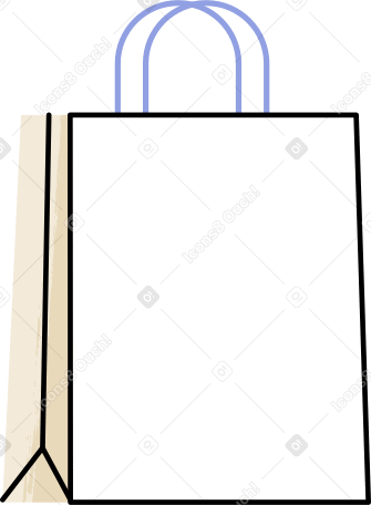 white shopping bag Illustration in PNG, SVG