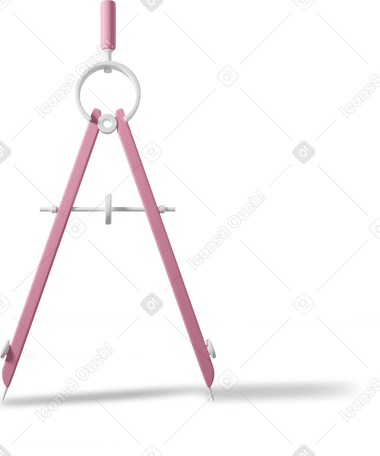 3D Pink divider tool Illustration in PNG, SVG
