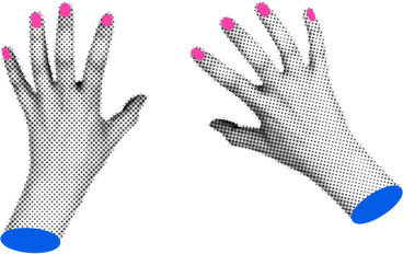Hands with pink nails PNG, SVG