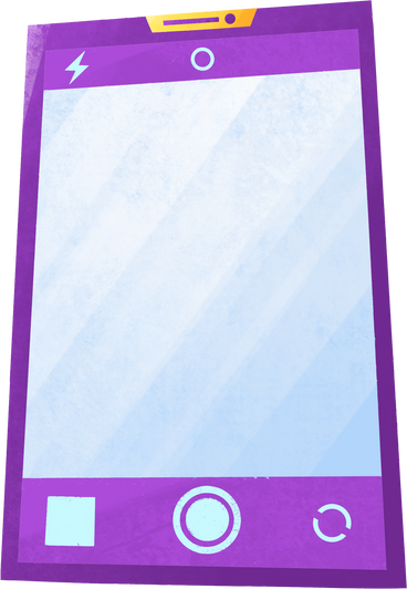 purple phone with a blank screen under the photo PNG, SVG