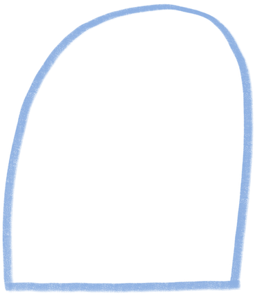 blue crayon half oval PNG, SVG