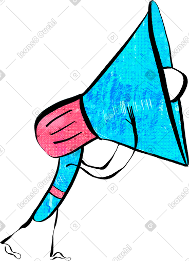 Blue and pink megaphone PNG, SVG