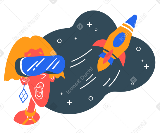 VR planetarium Illustration in PNG, SVG