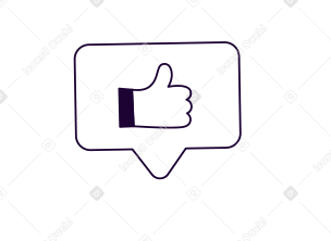 Speech bubble with thumbs up Illustration in PNG, SVG