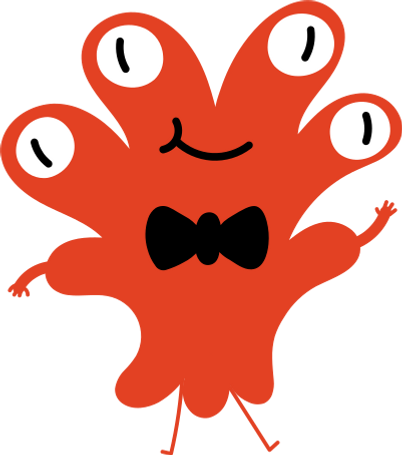 four-eyed red monster Illustration in PNG, SVG