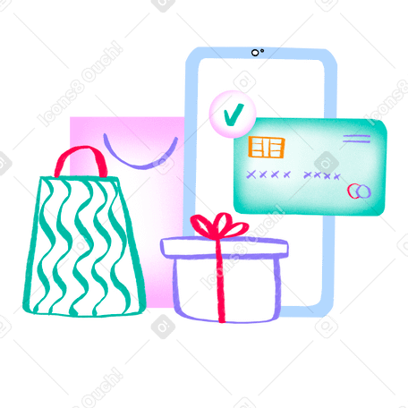 Online shopping with credit card payment PNG, SVG