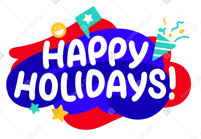 Happy holidays lettering Illustration in PNG, SVG