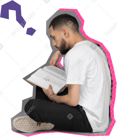 Homme avec un livre PNG, SVG