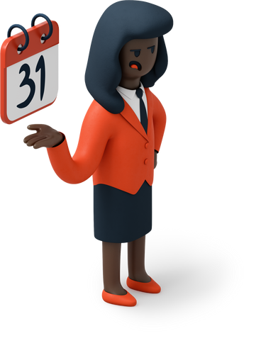 Black business woman showing a deadline reminder PNG, SVG