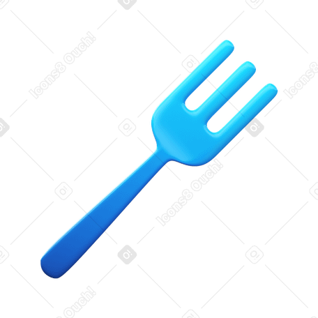 3D fork Illustration in PNG, SVG