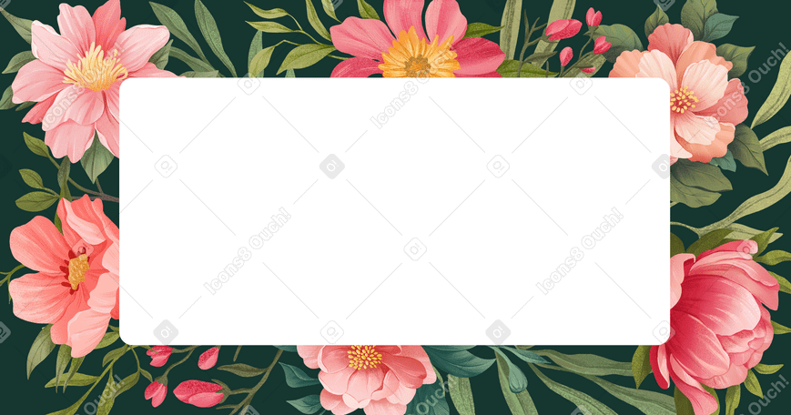 Flores grandes e espaço para texto PNG, SVG