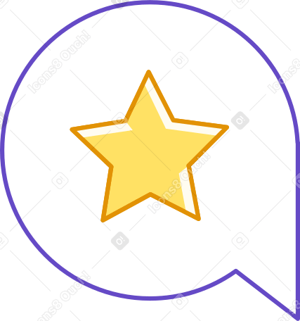 bubble with star PNG, SVG