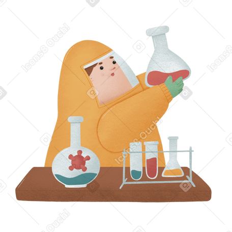 man in yellow hazmat suit created covid vaccine PNG, SVG