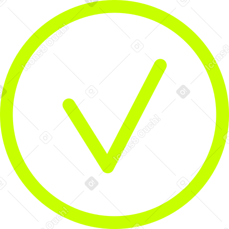 green check mark in a circle Illustration in PNG, SVG