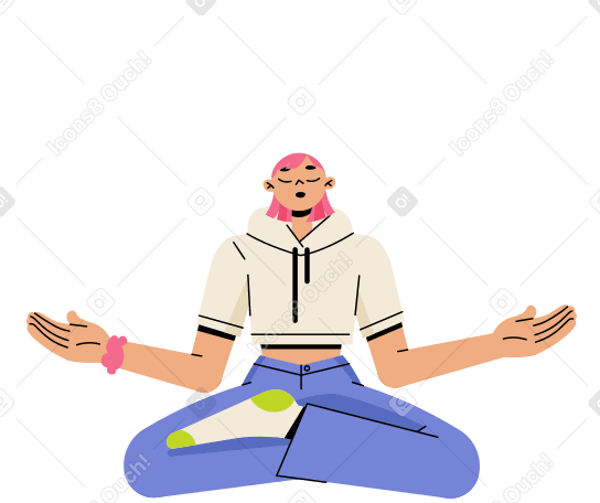 Иллюстрация Медитирующая девушка в PNG и SVG