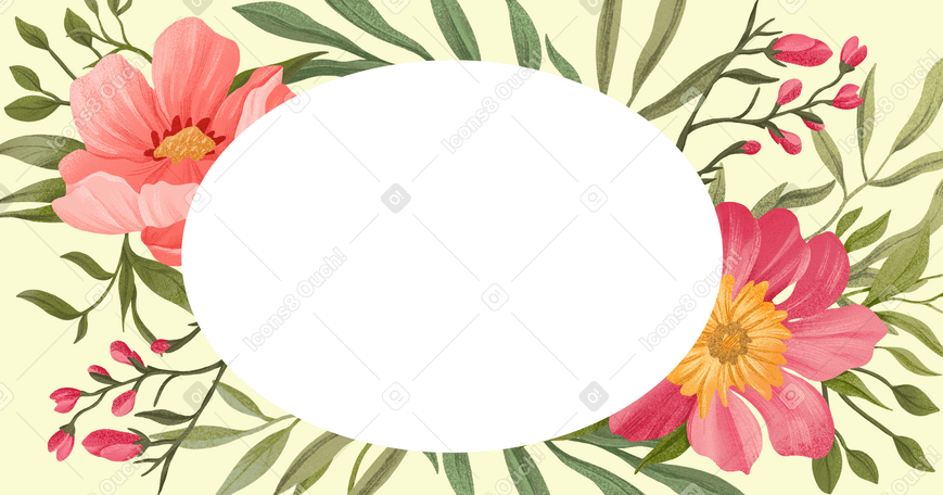 鲜花和复制空间 PNG, SVG