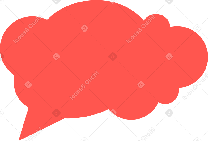 speech bubble 3 red Illustration in PNG, SVG