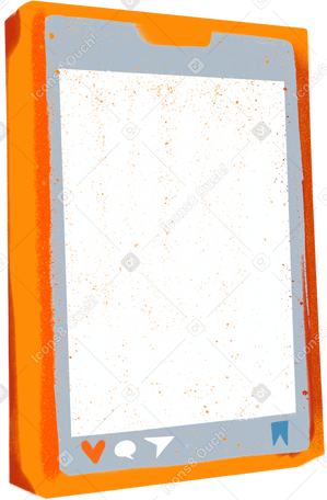 orange phone with instagram Illustration in PNG, SVG