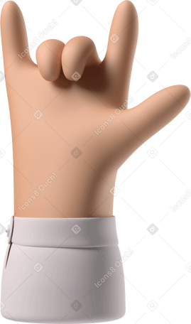 3D Tanned skin hand showing love you sign PNG, SVG