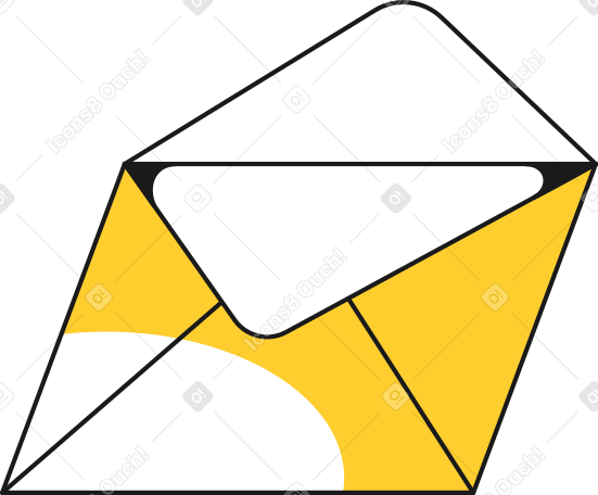 open envelope with shadows Illustration in PNG, SVG