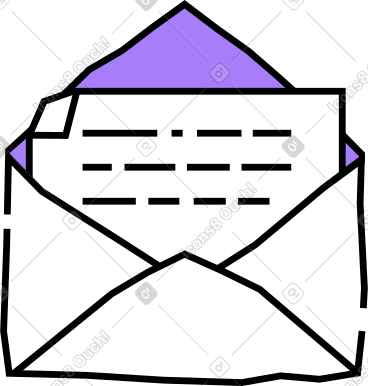 Open envelope with a letter PNG, SVG