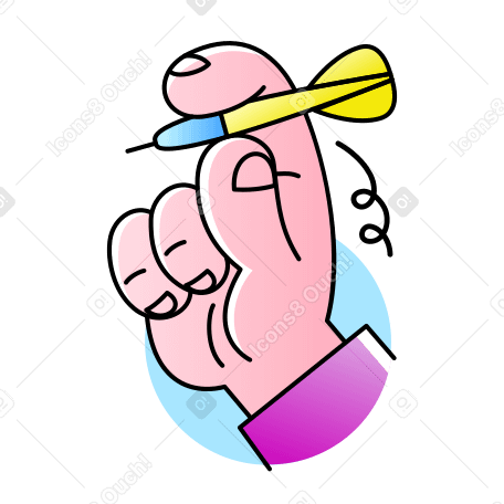 Hand with darts arrow Illustration in PNG, SVG